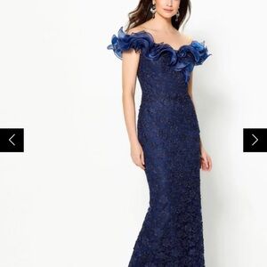 Montage by Mon Cheri Strapless Blue Dress